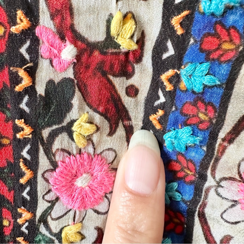 Anthropologie Vineet Bahl Valerie Embroidered Maxi Dress in Multicolor Size 2 - Picture 8 of 11